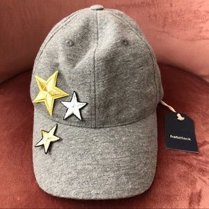 HATATTACK Gray 100% Cotton Baseball Hat with Stars